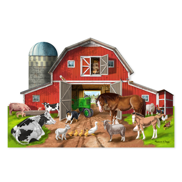 Melissa & Doug Busy Barn Yard Shaped Floor Puzzle - 32 Pieces 2923